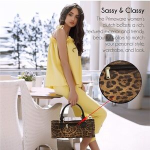 Primeware Wine Clutch Bag (Thermal Insulated) Leopard Print Women’s Carry Tote